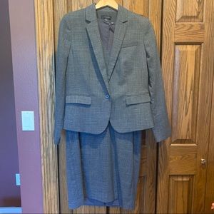 2pc Ann Taylor Crosshatch V-Neck Sheath Dress & Blazer